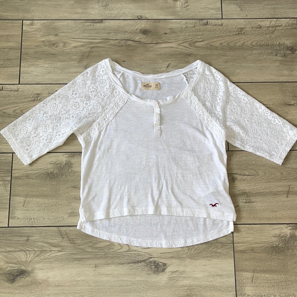 HOLLISTER Girl 1/2 Sleeve Crop Top Size XS
